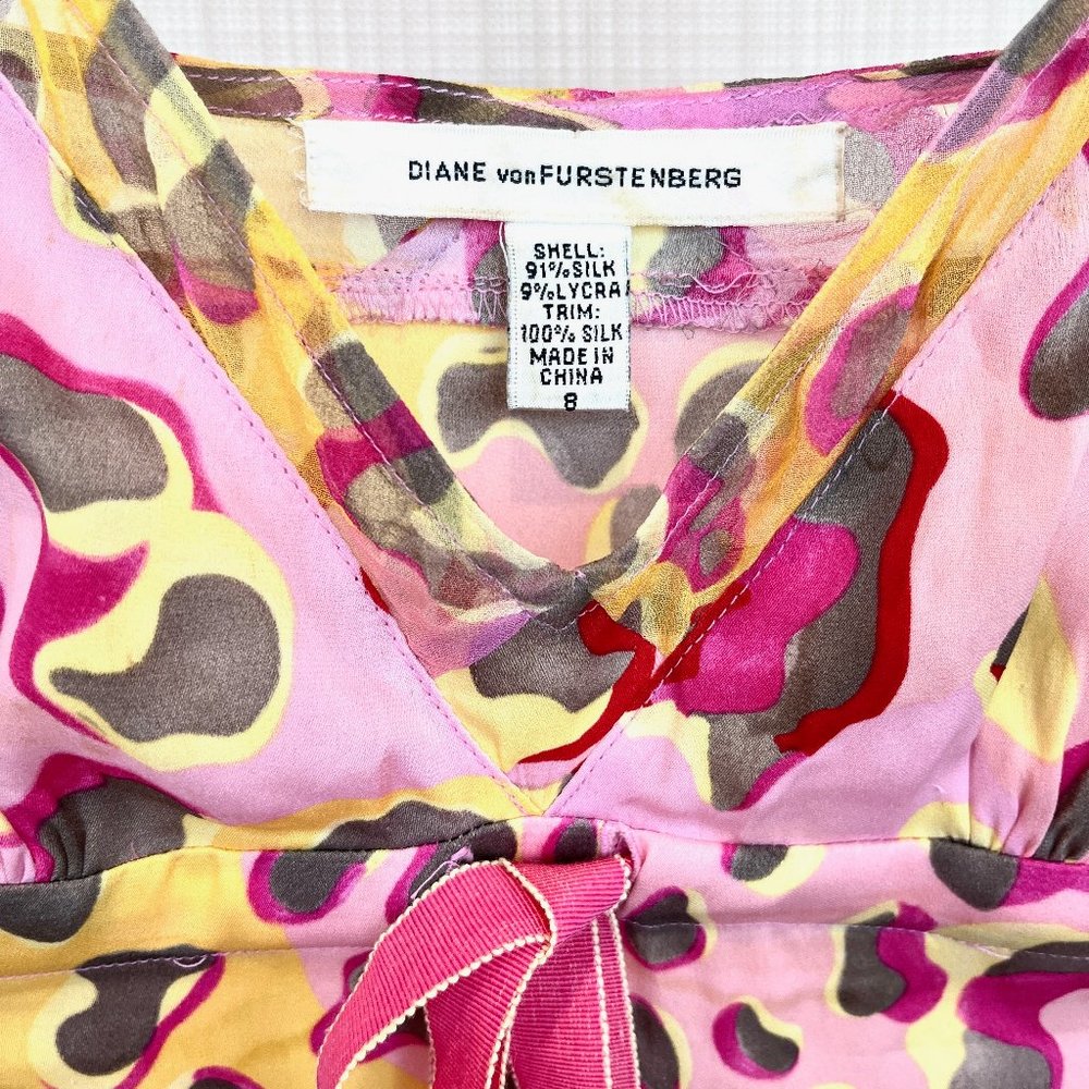 Vintage Babydoll Lace Trim Cami Diane von Furstenberg Silk Ladylike Femi… - Picture 3 of 15